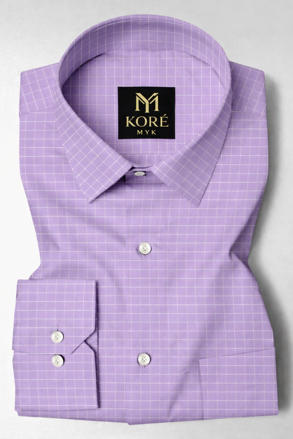Passiflora Purple Micro-Check Premium Cotton Shirt KORE MYK
