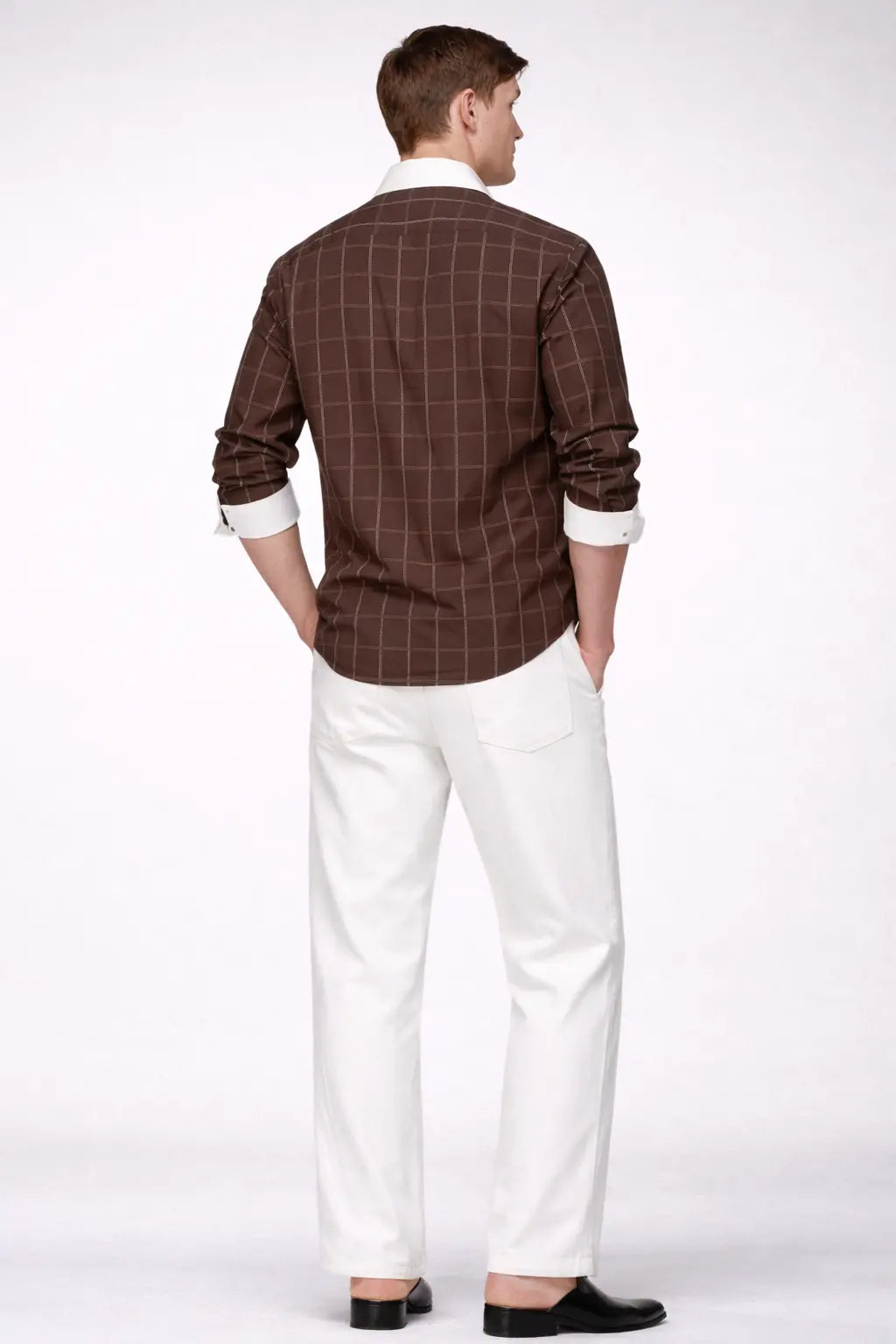 Espresso Brown Windowpane Shirt KORE MYK