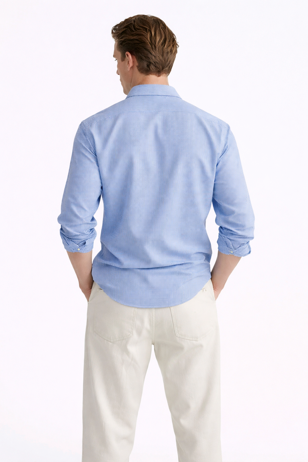 Carolina Blue Micro Geometric Signature Shirt