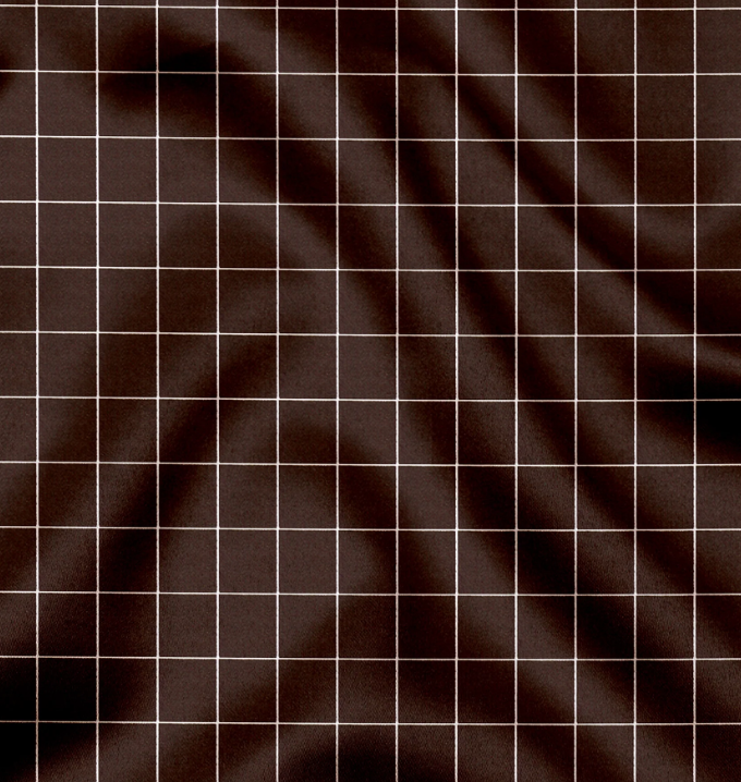 Peat Brown Meridian Grid Cotton Shirt
