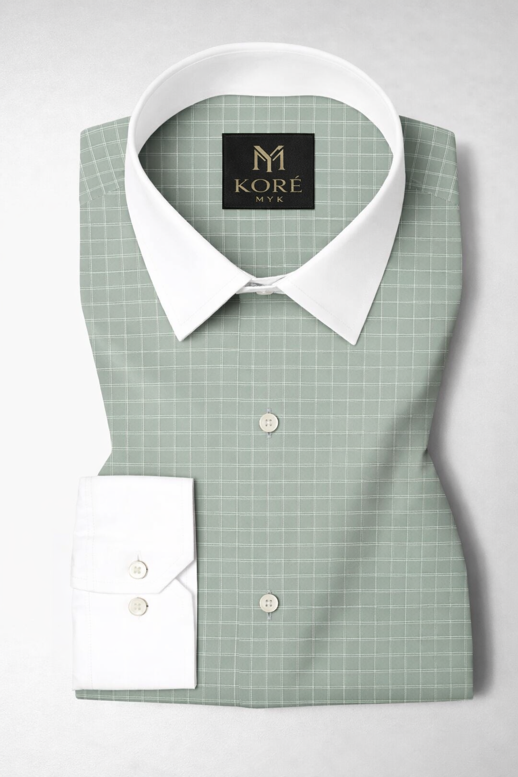Sage Contrast Collar Shirt