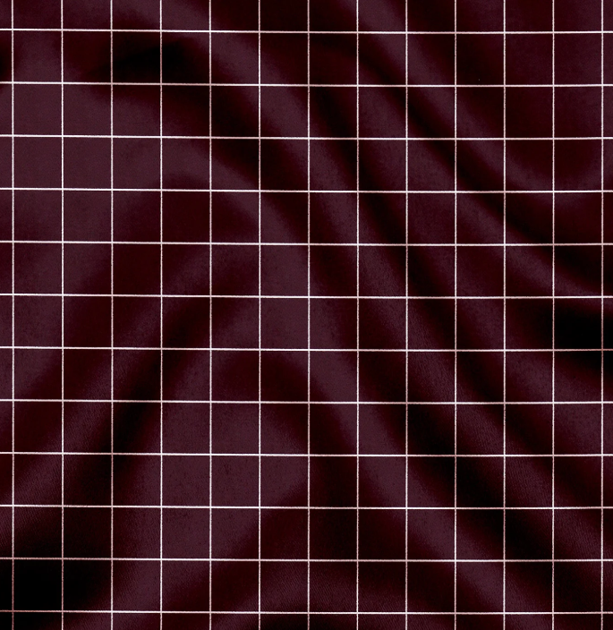 Aubergine Maroon Precision Grid Cotton Shirt KORE MYK
