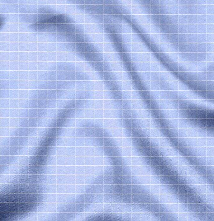 Sky Blue Check Contrast Collar Shirt KORE MYK