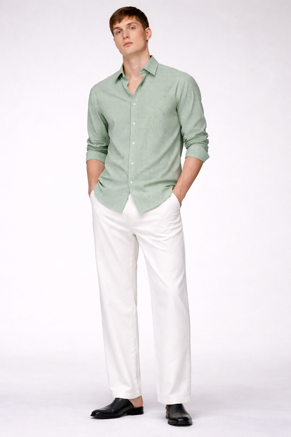 Fluorite Green Micro Geometric Signature Shirt