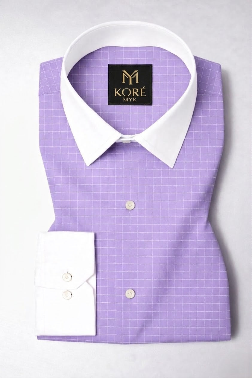 Royal Lilac Contrast Collar Shirt